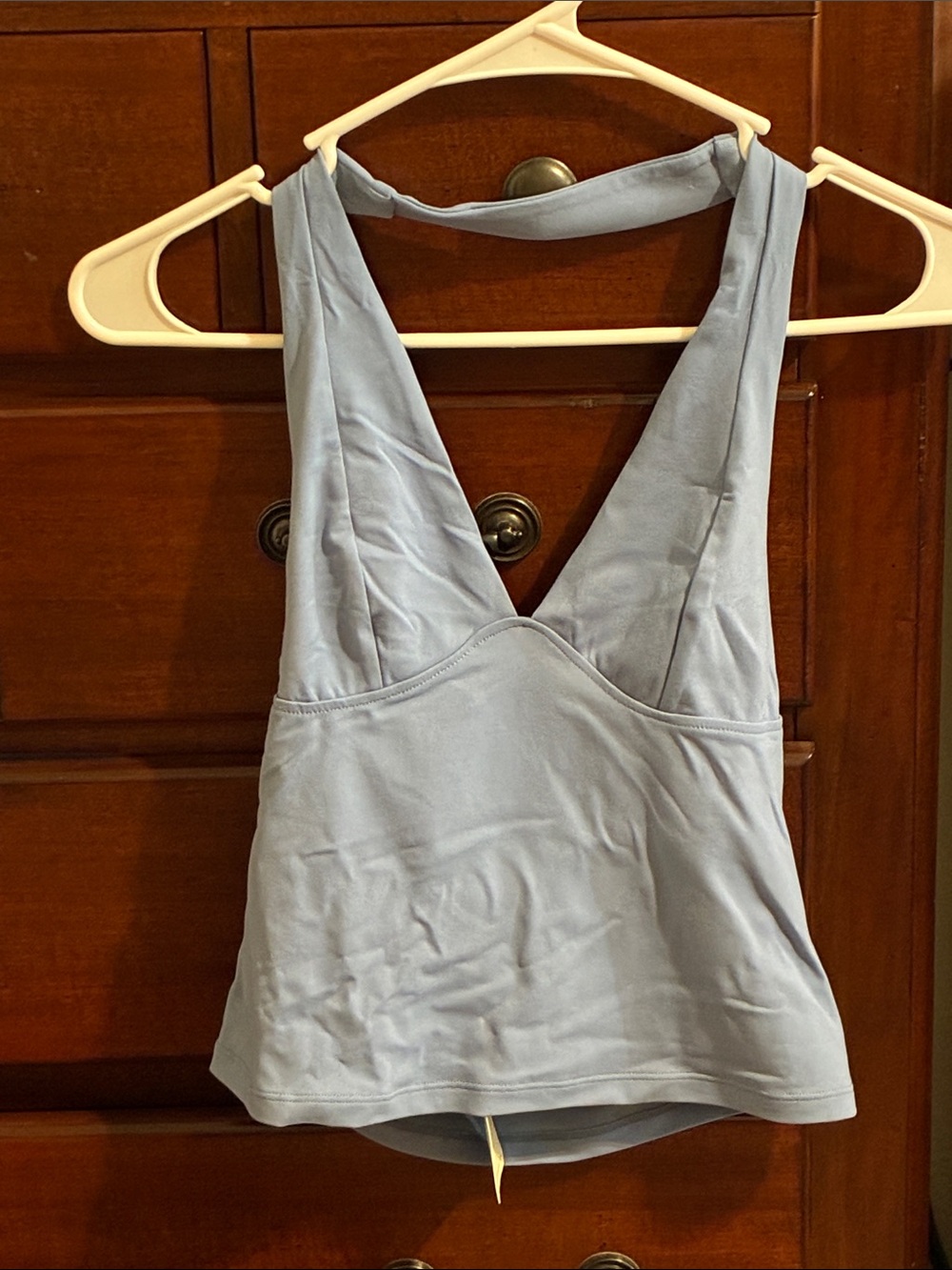 Light blue only you top V-Neck Halter Tank